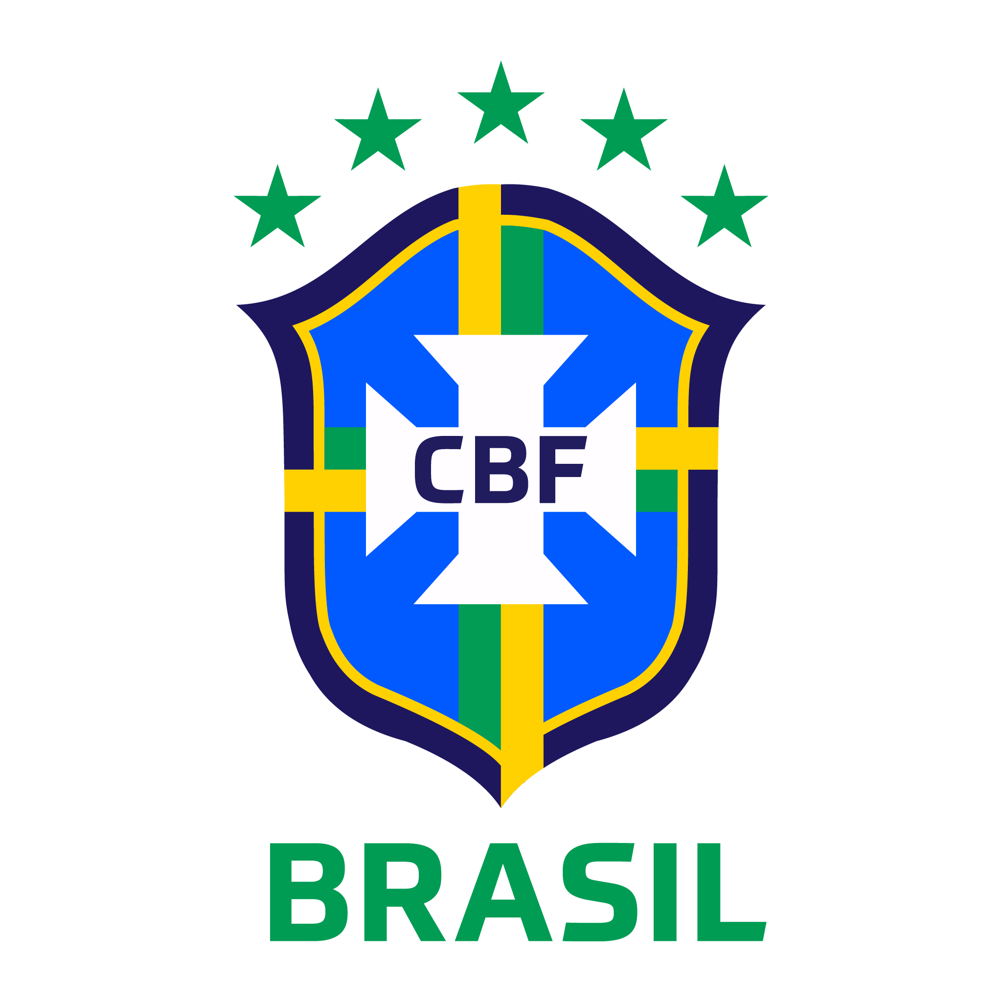 brasao do selecao brasileira brasil novo logo 2019 com estrelas e nome