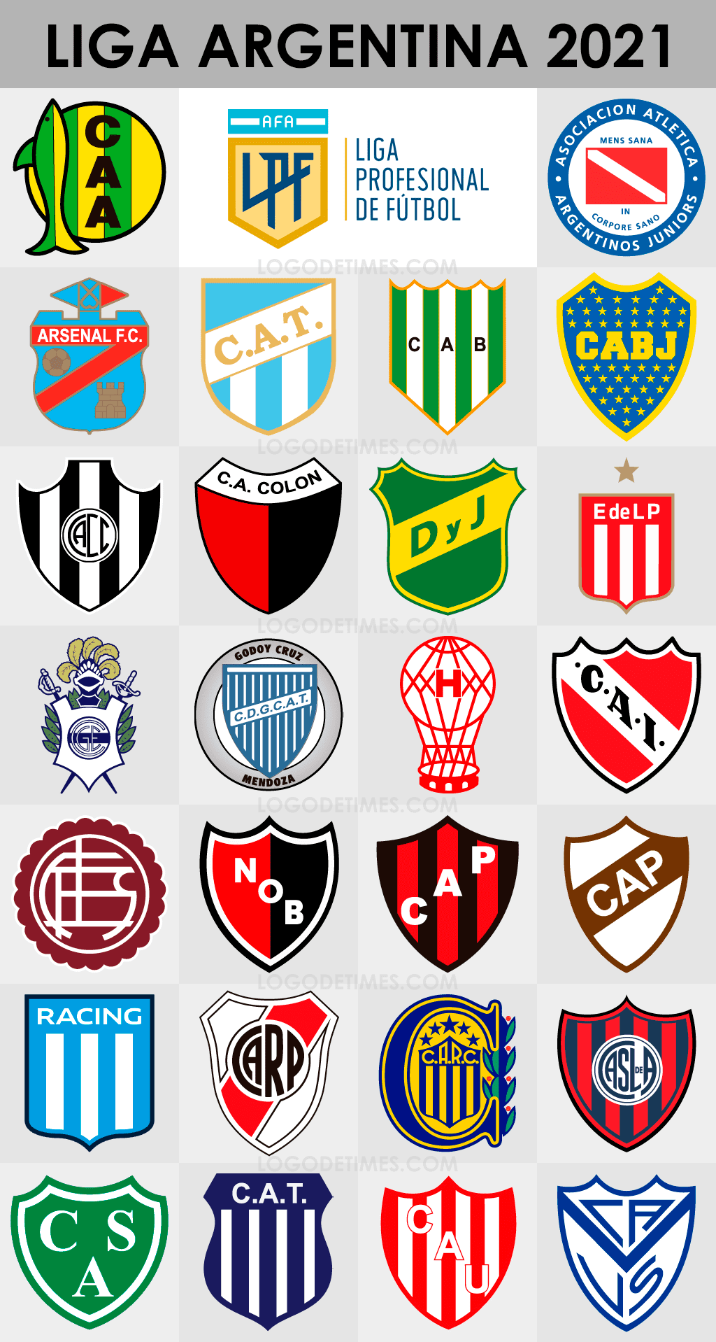 escudo times campeonato argentino 2021